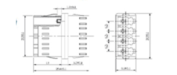 LC Quad Adapter Asimétrico, sin brida