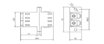 Adaptador Asimétrico LC SMDX, con Brida